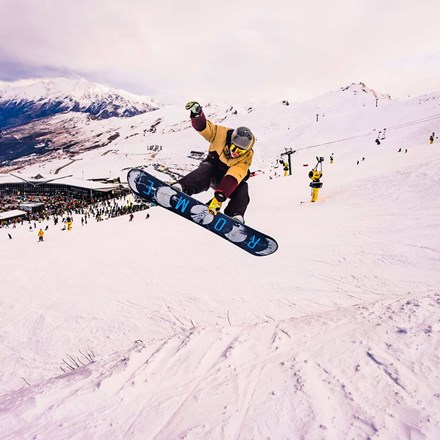 Snowboarder mid-air 