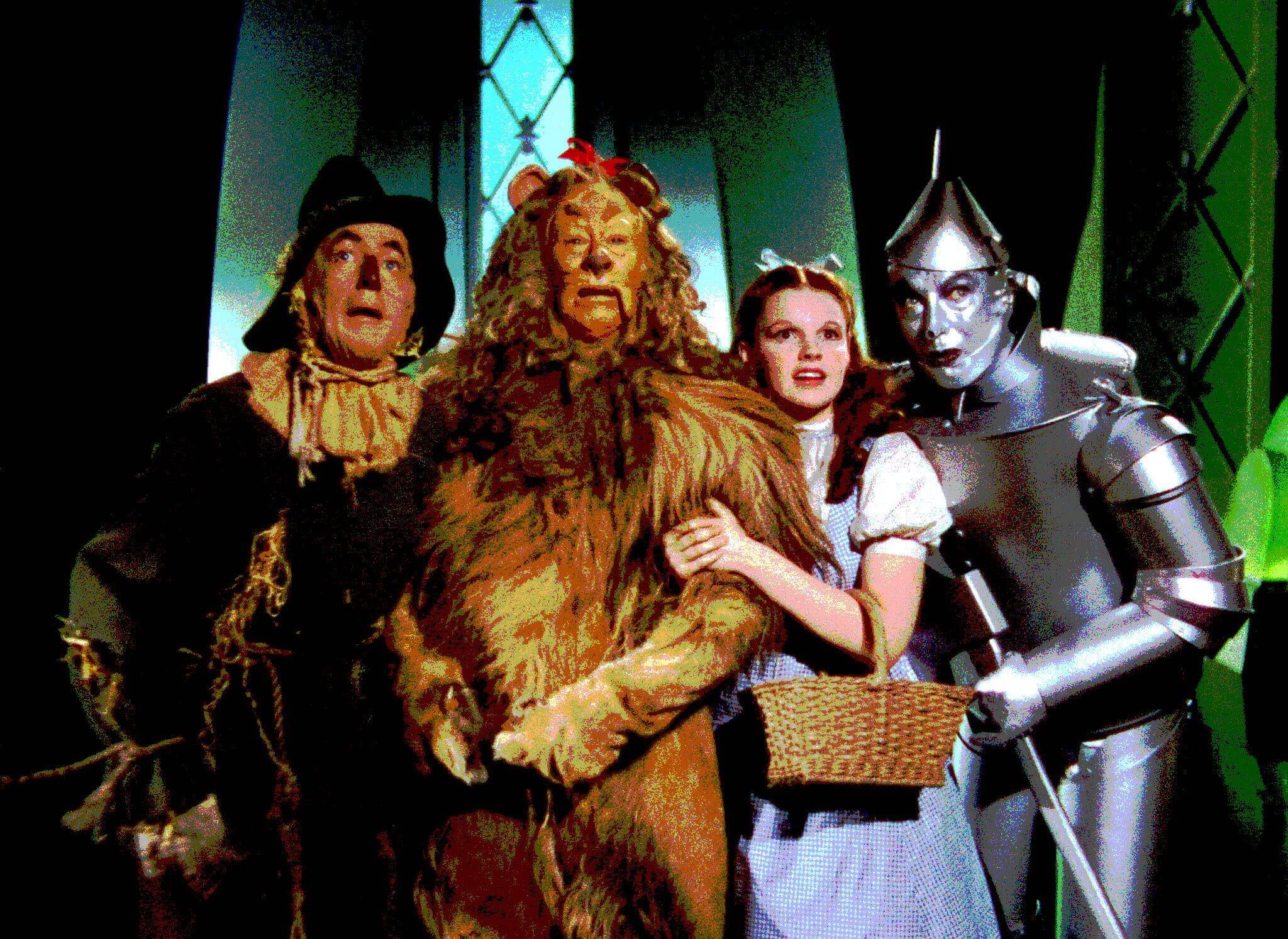 The Scarecrow, the Lion, Dorothy and the Tin Man from the movie Wizard of Oz. 
